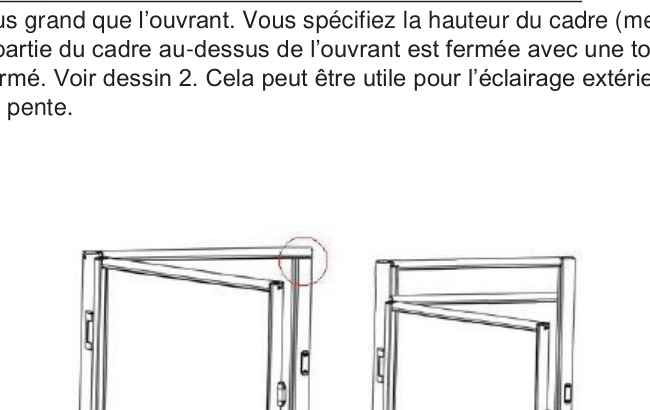 Dessins du côté magnétique séparé et de l’imposte